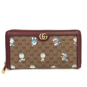 GUCCI Doraemon GG Marmont Micro GG Logo PVC Zippy Long Wallet/2BE1859